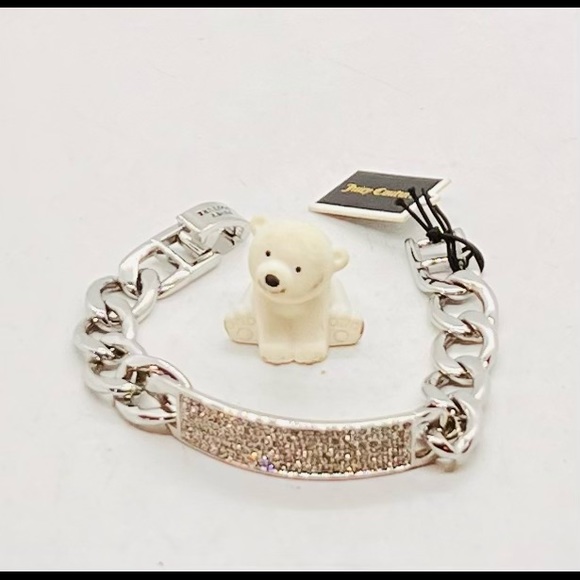 NWT Juicy Couture Silver Tone Chunky ID Bracelet - Picture 3 of 6